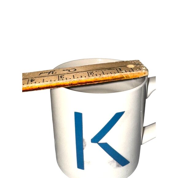 Opalhouse White & Blue K Monogram Stoneware Mug Dishwasher & Microwave Safe - Picture 5 of 5